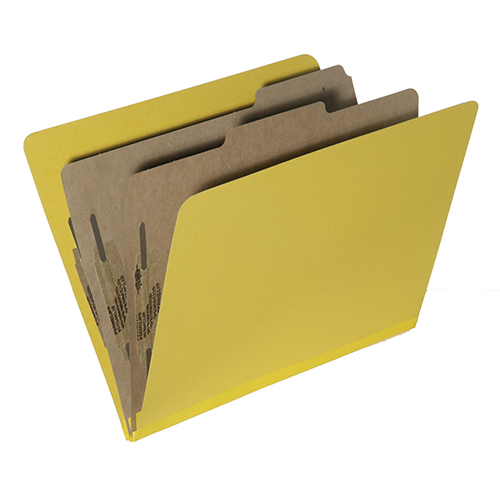 Pressboard Classification Folder - 2 Divider, 6 Part - Letter - Yellow ...